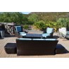 Patio Resort Lifestyles Rome 8-Piece Fire Deep Seating Group- Canvas Spa Lifestyle