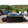 Patio Resort Lifestyles Rome 8-Piece Fire Deep Seating Group- Canvas Spa Lifestyle - Patio Resort Lifestyles Rome 8-Piece Fire Deep Seating Group- Canvas Spa Lifestyle