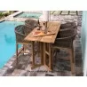 Royal Teak Admiral Bar Drop Leaf Table 64" Outdoor view - Royal Teak Admiral Bar Drop Leaf Table 64" Outdoor view