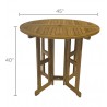 Royal Teak Admiral Bar Drop Leaf Table Round 45"