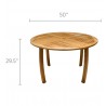 Royal Teak Dolphin Table 50" Round
