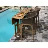 Royal Teak Malibu Bar Chair Desert Sand Side View - Royal Teak Malibu Bar Chair Desert Sand Side View