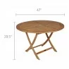 Royal Teak 47" Large Sailor Table - With Dimension - Royal Teak 47" Large Sailor Table - With Dimension