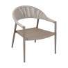 Powder Coated Aluminum Frame Lounge Chair W/ Textilene Seat and Polypropylene Back - Taupe Front