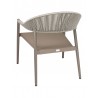 Powder Coated Aluminum Frame Lounge Chair W/ Textilene Seat and Polypropylene Back - Taupe Back