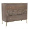 Moe's Home Collection Corolla Three Drawer Chest - Front Side Angle