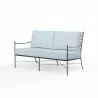 Provence Loveseat in Canvas Skyline w/ Self Welt - Front Side Angle - Provence Loveseat in Canvas Skyline w/ Self Welt - Front Side Angle
