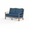 Laguna Loveseat in Spectrum Indigo, No Welt - Front Side Angle - Laguna Loveseat in Spectrum Indigo, No Welt - Front Side Angle