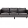 Sunpan Richmond Sofa - Brentwood Charcoal Leather - Front Angle