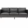 Sunpan Richmond Sofa - Brentwood Charcoal Leather - Front Angle - Sunpan Richmond Sofa - Brentwood Charcoal Leather - Front Angle