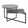 Sunpan Rivas Coffee Table Grey Marble - Front Angle - Sunpan Rivas Coffee Table Grey Marble - Front Angle