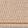 Vifah Chesapeake 3-Piece Patio Acacia Wooden Mixed Strapped Rattan Dining Set with 3-Seater Benches, Closeup View