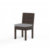 Montecito Armless Dining Chair in Canvas Granite w/ Self Welt - Front Side Angle