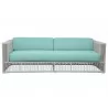 Miami Sofa in Dupione Celeste w/ Self Welt - Front Angle - Miami Sofa in Dupione Celeste w/ Self Welt - Front Angle