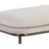Sunpan Koffi Bench Dark Bronze-Chacha Cream Meg Taupe - Closeup Top Angle - Sunpan Koffi Bench Dark Bronze-Chacha Cream Meg Taupe - Closeup Top Angle