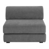 Sunpan Harmony Modular Armless Chair in Danny Dark Grey - Front Angle