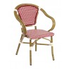 Hand Painted Aluminum Frame Arm Chair W/ PE Weave And Binding Back And Seat - Bordeaux