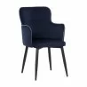 Sunpan Khai Dining Armchair - Abbington Navy - Set of Two - Front Side Angle - Sunpan Khai Dining Armchair - Abbington Navy - Set of Two - Front Side Angle