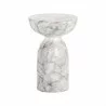 Sunpan Goya End Table Marble Look in White - Front Angle - Sunpan Goya End Table Marble Look in White - Front Angle