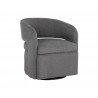 Sunpan Kourtney Swivel Lounge Chair Zenith Graphite Grey - Front Side Angle