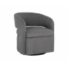 Sunpan Kourtney Swivel Lounge Chair Zenith Graphite Grey - Front Side Angle - Sunpan Kourtney Swivel Lounge Chair Zenith Graphite Grey - Front Side Angle