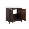 Crawford and Burke Paredes 31" Distressed Brown Single Bathroom Vanity, Front Open Angle