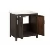 Crawford and Burke Paredes 31" Distressed Brown Single Bathroom Vanity, Front Open Angle - Crawford and Burke Paredes 31" Distressed Brown Single Bathroom Vanity, Front Open Angle
