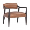 Sunpan Keagan Lounge Chair in Shalimar Tobacco Leather - Front Side Angle