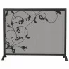 Mr. Bar-B-Q UniFlame® Single Panel Black Wrought Iron Screen with Flowing Leaf Design - Mr. Bar-B-Q UniFlame® Single Panel Black Wrought Iron Screen with Flowing Leaf Design