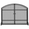 Mr. Bar-B-Q UniFlame® Single Panel Black Wrought Iron Arch Top with Doors - Mr. Bar-B-Q UniFlame® Single Panel Black Wrought Iron Arch Top with Doors