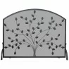 Mr. Bar-B-Q UniFlame® Single Panel Black Wrought Iron Screen with Leaf Design - Mr. Bar-B-Q UniFlame® Single Panel Black Wrought Iron Screen with Leaf Design