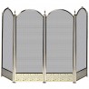 Mr. Bar-B-Q UniFlame® 4 Fold Polished Brass Finish Screen with Decorative Filigree