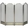 Mr. Bar-B-Q UniFlame® 4 Fold Antique Brass Finish Screen with Decorative Filigree - Mr. Bar-B-Q UniFlame® 4 Fold Antique Brass Finish Screen with Decorative Filigree