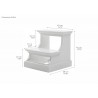 Nova Solo Halifax Bed Step Stool - White - Dimension