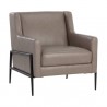 Sunpan Talula Lounge Chair - Alpine Grey Leather - Front Side Angle