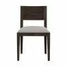 Sunpan Francis Dining Chair in Dark Brown-Linoso Light Grey - Front Angle - Sunpan Francis Dining Chair in Dark Brown-Linoso Light Grey - Front Angle