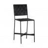 Sunpan Omari Counter Stool Black Leather - Front Side Angle