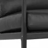 Sunpan Gilmore Lounge Chair Black - Black Leather - Seat Closeup Angle - Sunpan Gilmore Lounge Chair Black - Black Leather - Seat Closeup Angle