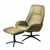 Roma Chair With Footrest In Yeti Fabric - White BG
