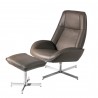 Roma Chair With Footrest In Yeti Fabric - White BG