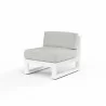 Newport Armless Club Chair in Cast Silver, No Welt - Front Side Angle - Newport Armless Club Chair in Cast Silver, No Welt - Front Side Angle