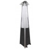 AZ Patio Heaters Commercial Glass Tube Patio Heater in Hammered Silver - Front Side Angle