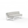 Newport Curved Sofa in Cast Silver, No Welt - Front Side Angle