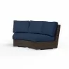 Montecito Curved Loveseat in Spectrum Indigo w/ Self Welt - Front Side Angle - Montecito Curved Loveseat in Spectrum Indigo w/ Self Welt - Front Side Angle
