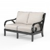 Monterey Loveseat in Frequency Sand w/ Contrast Canvas Java Welt - Front Side Angle