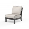 Monterey Armless Club in Frequency Sand w/ Contrast Canvas Java Welt - Front Side Angle