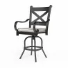 Monterey Barstool in Frequency Sand w/ Contrast Canvas Java Welt - Front Side Angle - Monterey Barstool in Frequency Sand w/ Contrast Canvas Java Welt - Front Side Angle