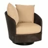 Woodard Saddleback Swivel Bucket Lounge Chair in Coffee - Woodard Saddleback Swivel Bucket Lounge Chair in Coffee