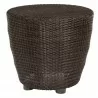 Woodard Saddleback Round Side Table in Coffee - Woodard Saddleback Round Side Table in Coffee