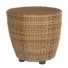 Woodard Saddleback Round Side Table in Mocha - Woodard Saddleback Round Side Table in Mocha